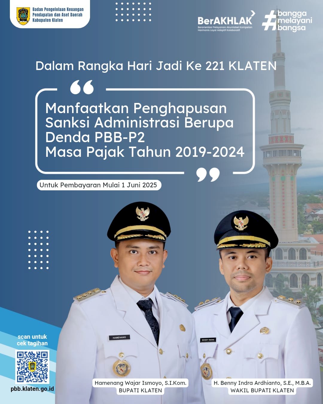 Penghapusan Sanksi Administrasi Pajak Bumi dan Bangunan Perdesaan dan Perkotaan di Kabupaten Klaten Tahun 2025